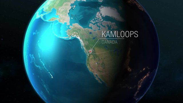 Canada - Kamloops - Zooming from space to earth