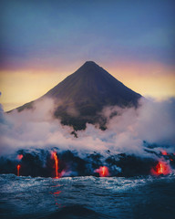 eruption of volcano - obrazy, fototapety, plakaty