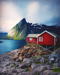 Cabin in the mountains of Lofoten