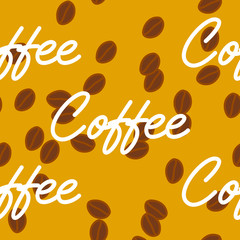 Coffee lettering seamless pattern.