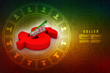 3d rendering Stock market online business concept