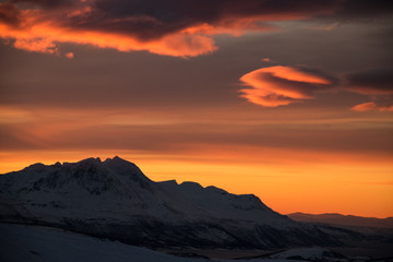 Obraz premium sunset in norway