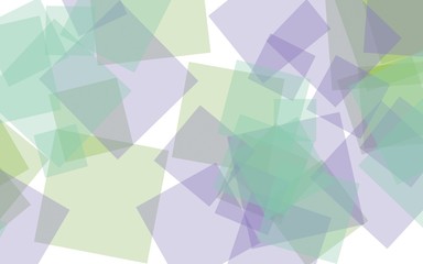 Obraz premium Multicolored translucent squares on white background. 3D illustration