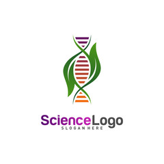 DNA with Leaf Logo Design Concept Vector. Creative Leaf With DNA Logo Template. Icon Symbol