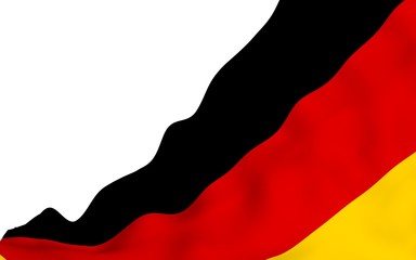 Flag of Germany. Wide format 3D illustration. State symbol of the Federal Republic of Germany. 3D rendering