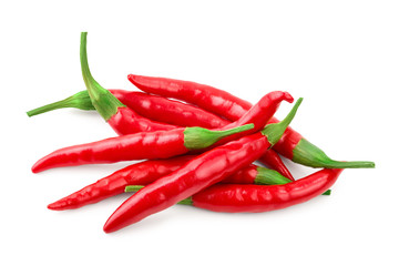 red hot chili peppers isolated on white background
