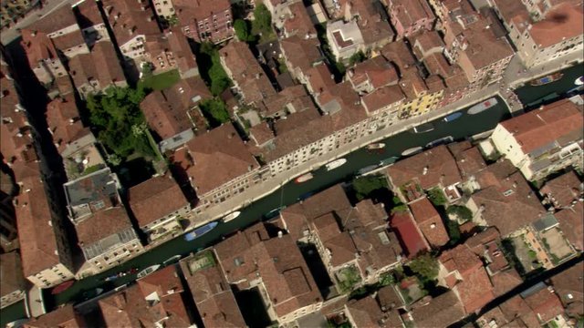 Panorama caratteristico della città di Venezia, ripresa aerea del Canal Grande