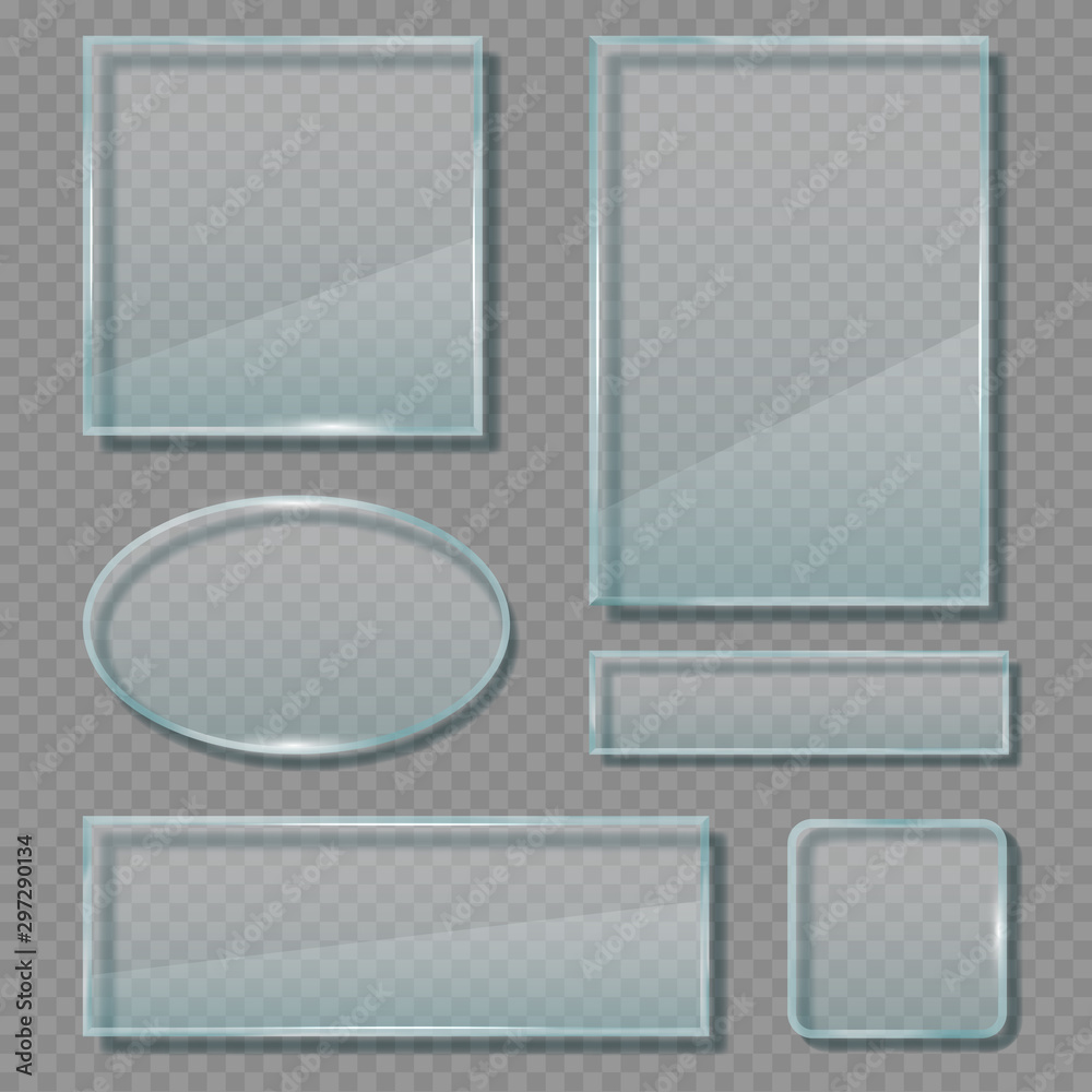 Canvas Prints glass panels. acrylic transparent reflective frames geometrical empty shapes vector banners template