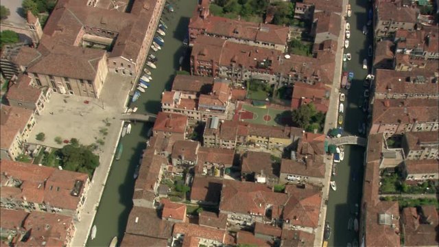 Vista aerea di Rio di Sant'Alvise e Rio della Sensa a Venezia