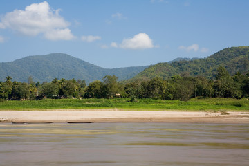 Mekong river shore Laos