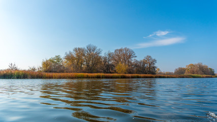 the late autumn river landscape
