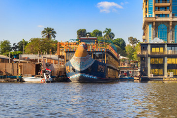 View of the Cairo city and Nile river in Egypt