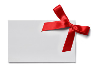note greeting card red ribbon