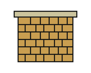 Brick pipe for the roof of the house. Element of building construction. 