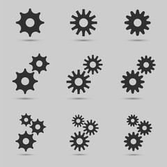 Gears. Gear icon set. Teamwork concept. Mechanism symbol, Settings icon for website
