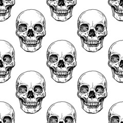 Pattern with human skull