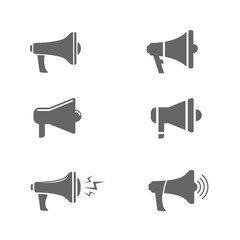 Megaphone icons. Seo Business Web Speaker signs, Announcement and Agitation concept symbols Vector