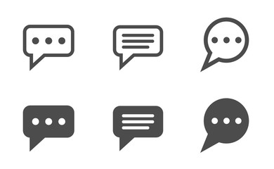 Message icons template. Simple Speech bubble icons