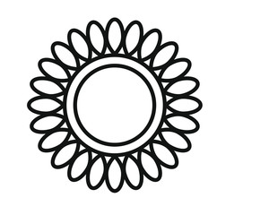 sunflower shaped simple icon vector