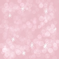 pastel pink background with flickering white circles and stars. for wallpaper or creative postcard design.