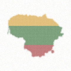 Map of Lithuania. Mosaic style map with flag of Lithuania. Posh vector illustration.
