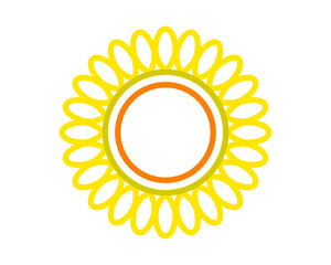 sunflower shaped simple icon vector