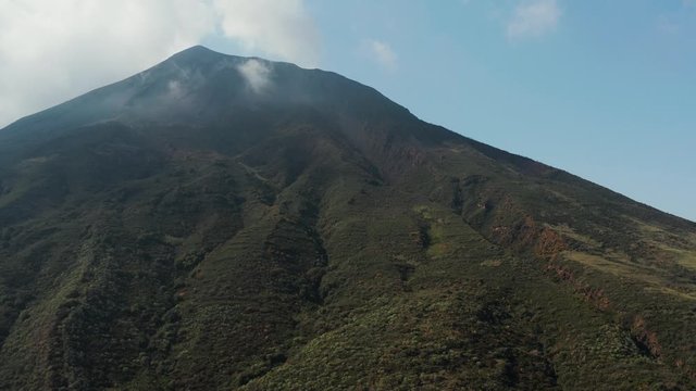 aerial view of the safe side of the Stromboli volcano, Italy