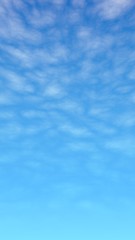 Blue sky background with white clouds. Cumulus white clouds in the clear blue sky in the morning. 3D illustration