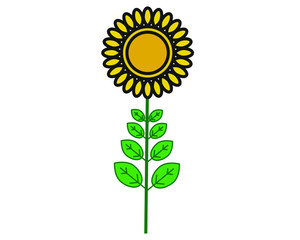 sunflower shaped simple icon vector