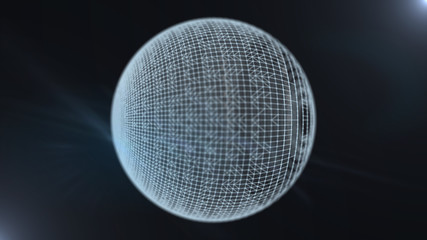 Imaginary disco ball with geometric patterns in nightclub.