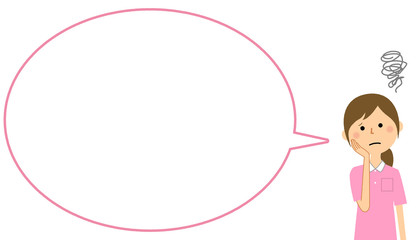 困る介護スタッフ　ふきだし