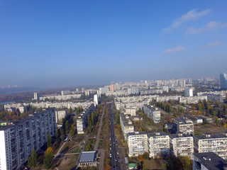 Fototapeta na wymiar Residential area of Kiev (drone image).Kiev, Ukraine