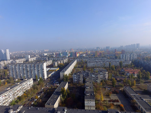 Residential area of Kiev (drone image).Kiev, Ukraine
