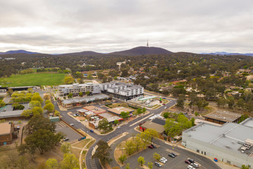 Aerial view of the suburb of Macquarie showing Jamison Centre and surrounding residential...