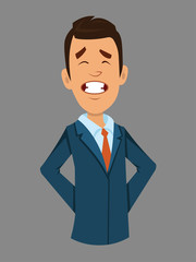 happy facial expression. happy businessman vector illustration for your design, animation or something else.