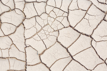 Top view of Dry land in the construction area. Cracked ground background