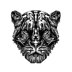 Abstract creative illustration with colorful tiger 