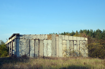 Fototapeta na wymiar Abandoned and vandalised Soviet military base. Kiev Region,Ukraine