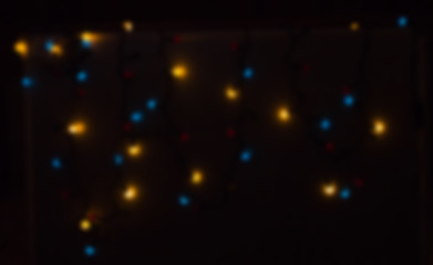 yellow-blue bokeh. Abstract christmas background