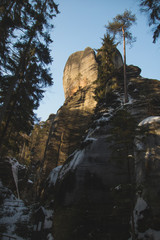 Winter Aderspach-Teplice Rocks, Czech republic