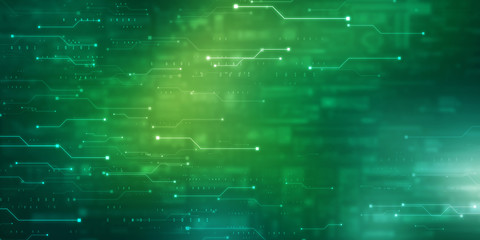 2d illustration Abstract futuristic electronic circuit technology background