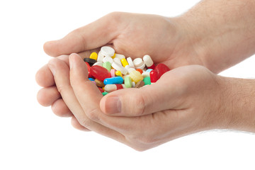 Hands with pills