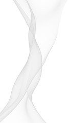 White abstract background. Fluttering white scarf. Waving on wind white fubric. 3D illustration