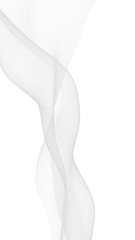 White abstract background. Fluttering white scarf. Waving on wind white fubric. 3D illustration