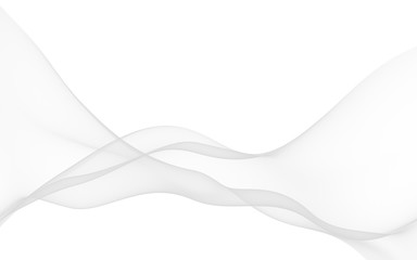 White abstract background. Fluttering white scarf. Waving on wind white fabric. 3D illustration