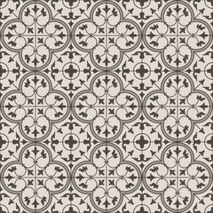 vector illustration of  creamy mosaic tiles in oriental style - 297301971