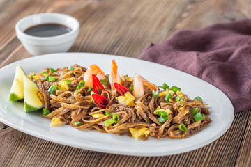 Dish of Pad Thai - Thai fried rice noodles