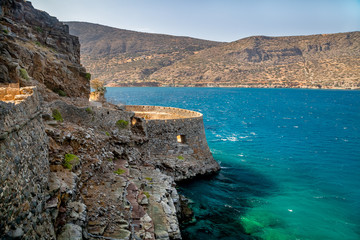 A view of the sea from the island of Spinalonga. Greece. Crete.