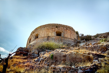 Ruins on Spinalonga island. Greece. Crete.