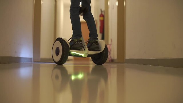 man makes a u-turn on a gyroscooter
